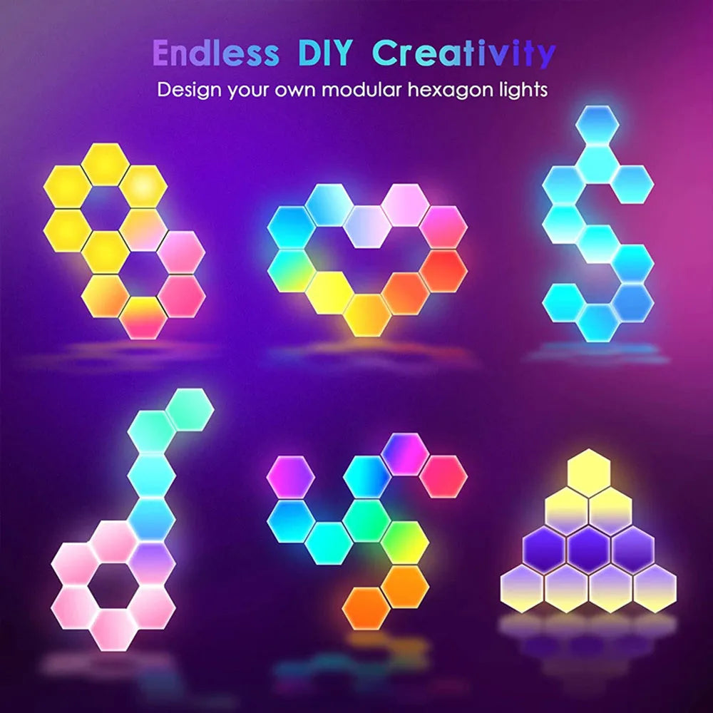 RGBIC WiFi Hexagon LED Lights โ App & Music Sync Gaming Decor