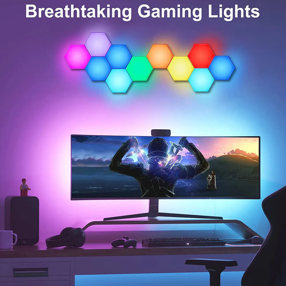 RGBIC WiFi Hexagon LED Lights — App & Music Sync Gaming Decor