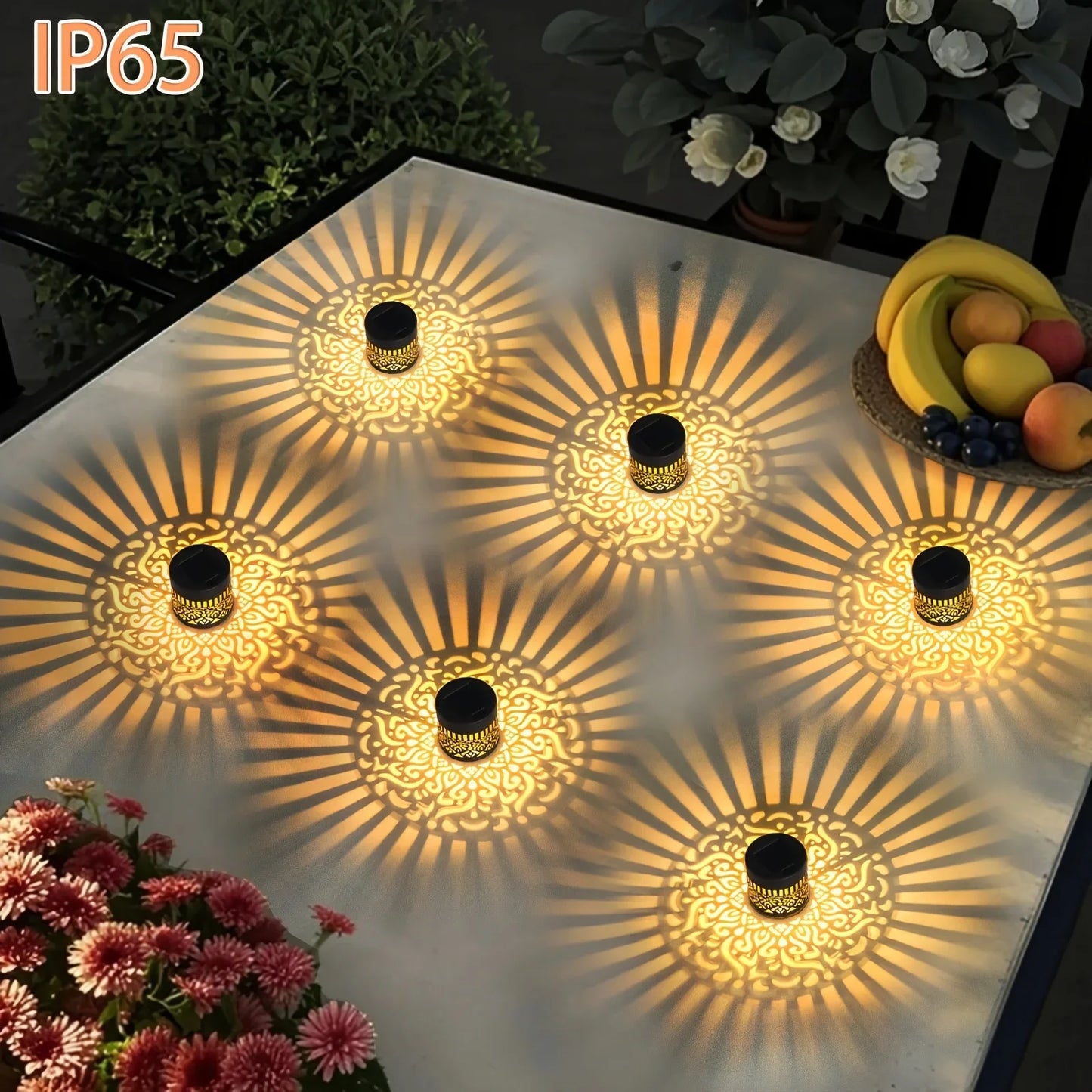 Solar Mandala LED Light,  Waterproof Outdoor Garden & Wall Decor