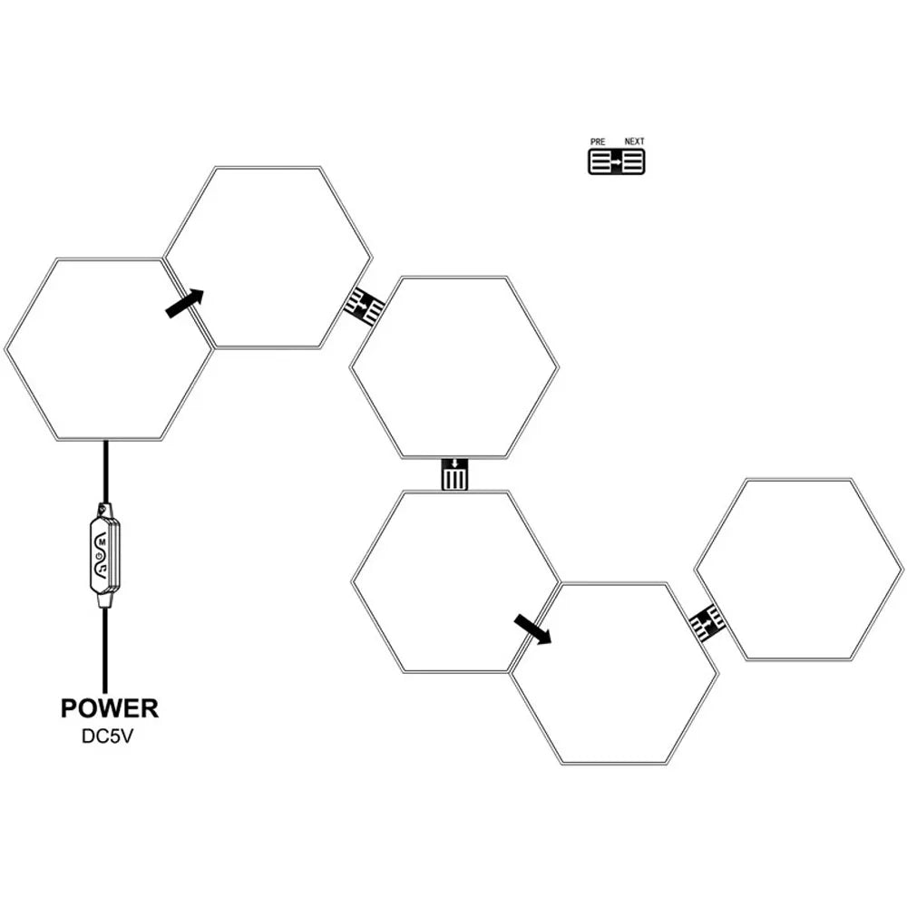 RGBIC WiFi Hexagon LED Lights — App & Music Sync Gaming Decor