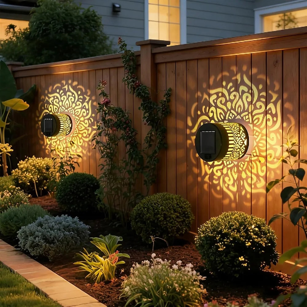 Solar Mandala LED Light,  Waterproof Outdoor Garden & Wall Decor
